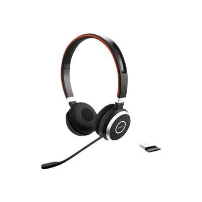 Jabra Evolve 65 UC On Ear headset Bluetooth, Kabel Telefoon Stereo Zwart, Zilver Noise Cancelling Indicator voor batteri