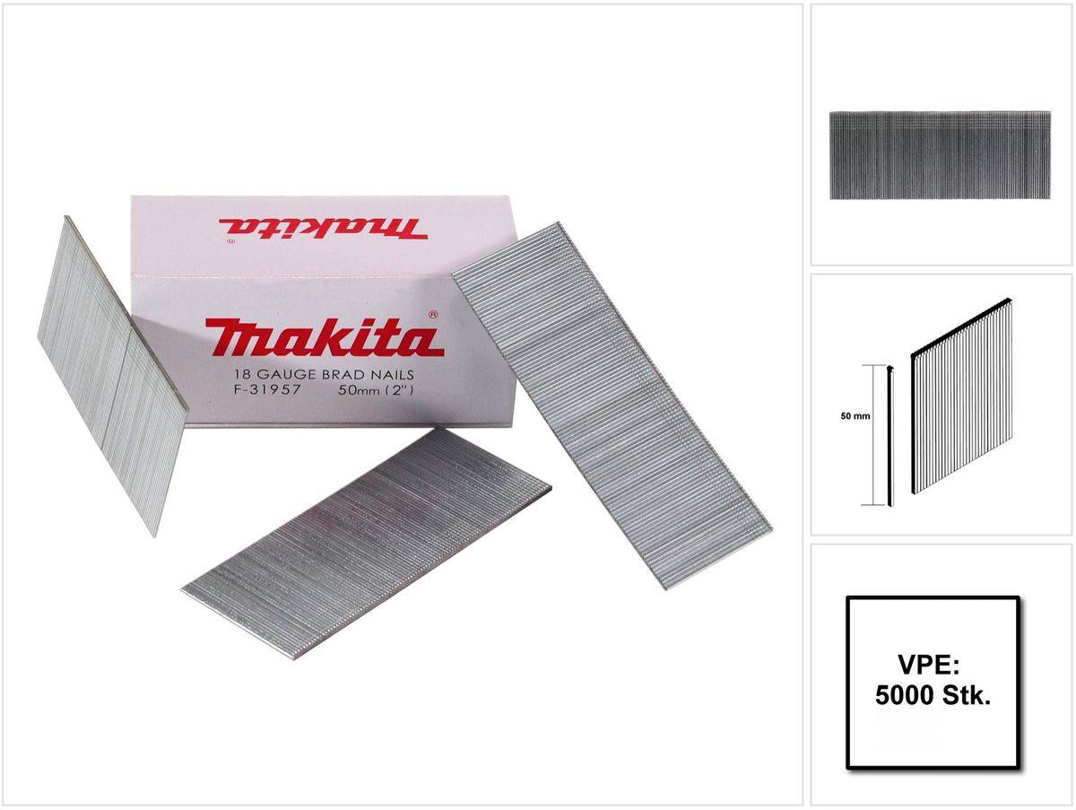 Brads Makita Verzinkt 1.0X1.2X50mm Pak=5000 F-31957-0