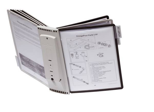 Wandhouder 10 zichtpanelen zwart/grijs polyamide met profielframef. DURABLE-1