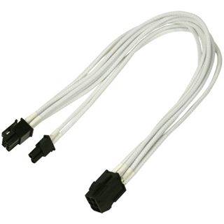 Kabel Nanoxia PCI-E 6- naar 6+2-pins, 30 cm, enkel, wit-1