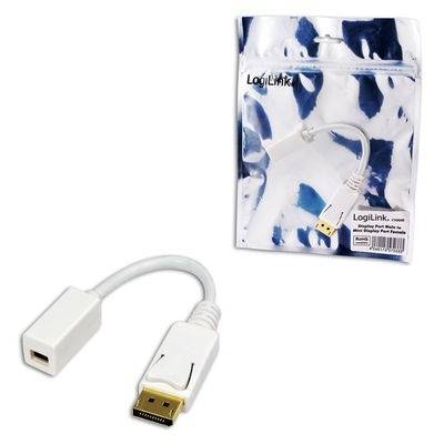 LogiLink CV0040 DisplayPort Adapter [1x DisplayPort stekker - 1x Mini-DisplayPort bus] Wit Vergulde steekcontacten 15.00-1