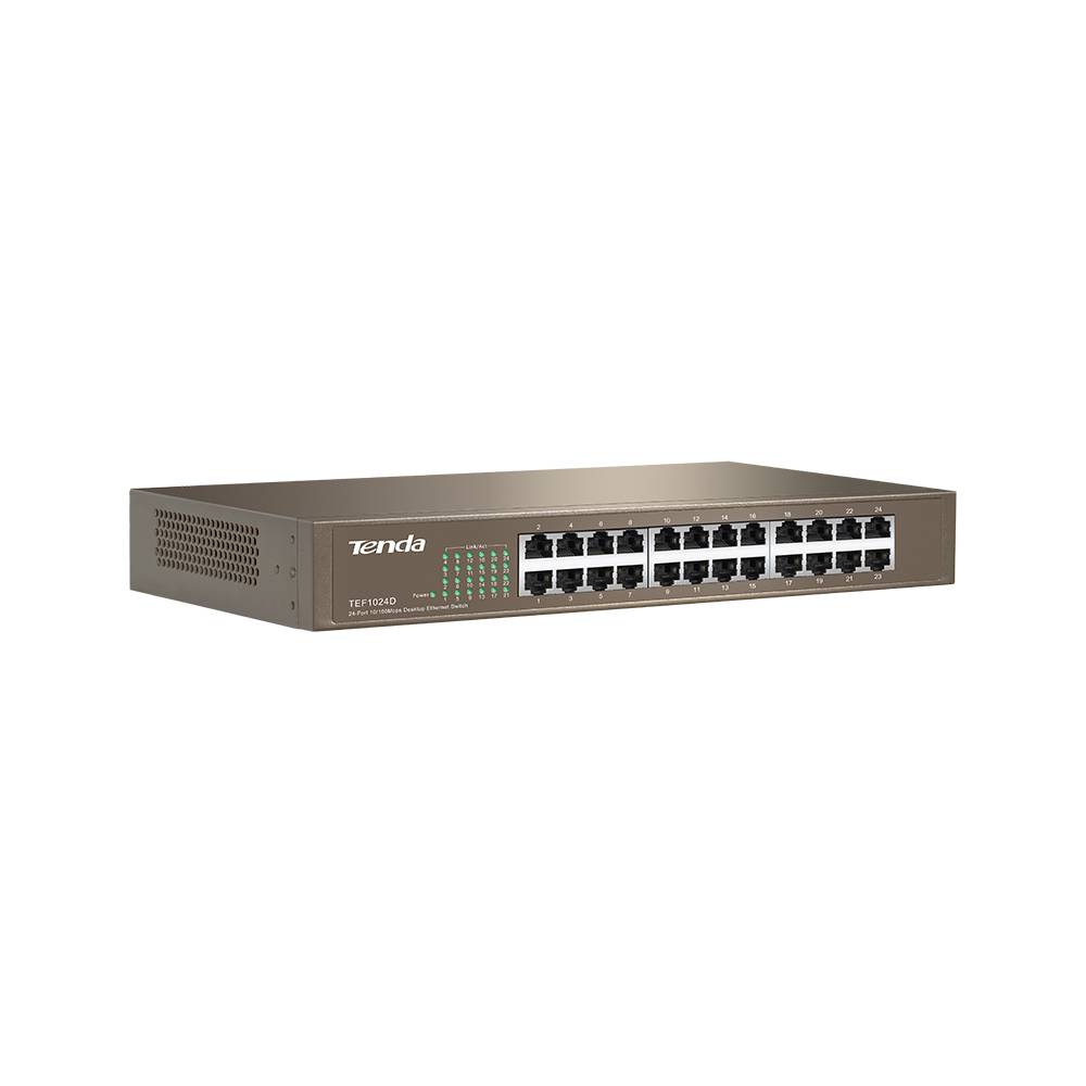 Tenda TEF1024D netwerkswitch, onbeheerd, Fast Ethernet (10/100), beige-1