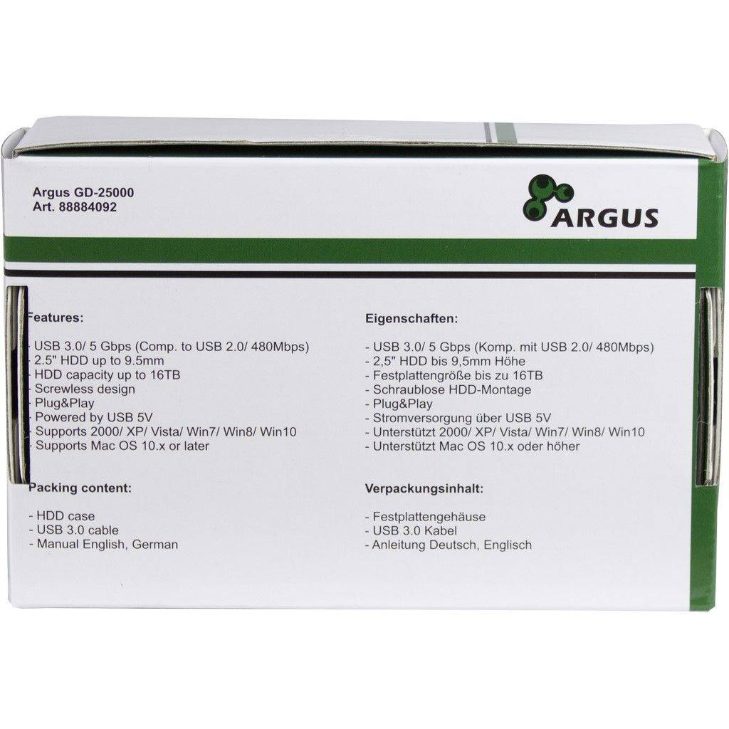 Inter-Tech HDD-behuizing 2,5" Argus GD-25000 USB 3.0 transparant-3