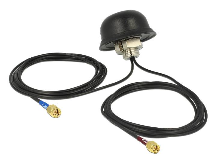 Navilock Multiband GNSS GSM UMTS LTE SMA 28 dBi / 5 dBi 2 x 2 m RG-174 Antenna omnidirectional roof mount outdoor-1