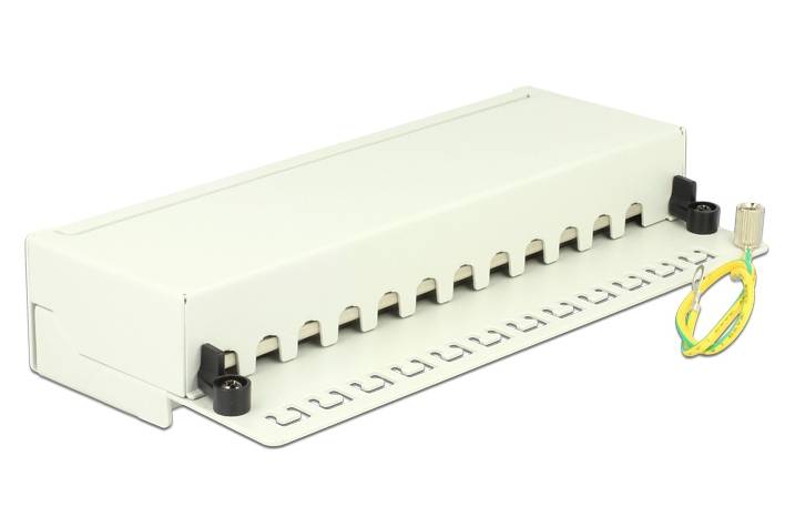 Premium CAT6a Gigabit Desktop Patch Panel 1U met 12 poorten - afgeschermd / wit-1