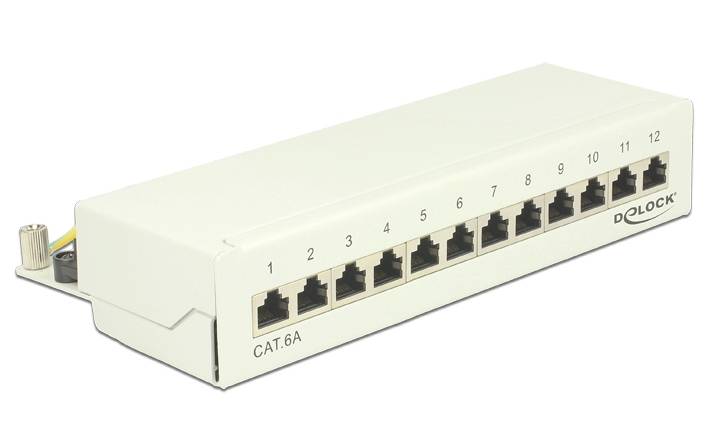 Premium CAT6a Gigabit Desktop Patch Panel 1U met 12 poorten - afgeschermd / wit-2