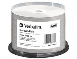 1x50 Verbatim DVD-R 4,7GB 16x breed bedrukbaar NON-ID-2