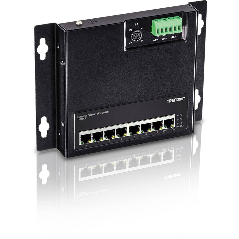 TrendNet TI-PG80F TRENDnet TI-PG80F - Industrial - Switch - unmanaged - 8 x 10/100/1000 (PoE+) Industrial Ethernet Switc-1