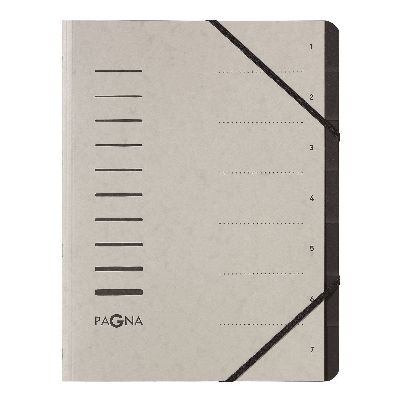 PAGNA organizer map 7 compartimenten 1-7 helder grijs-2