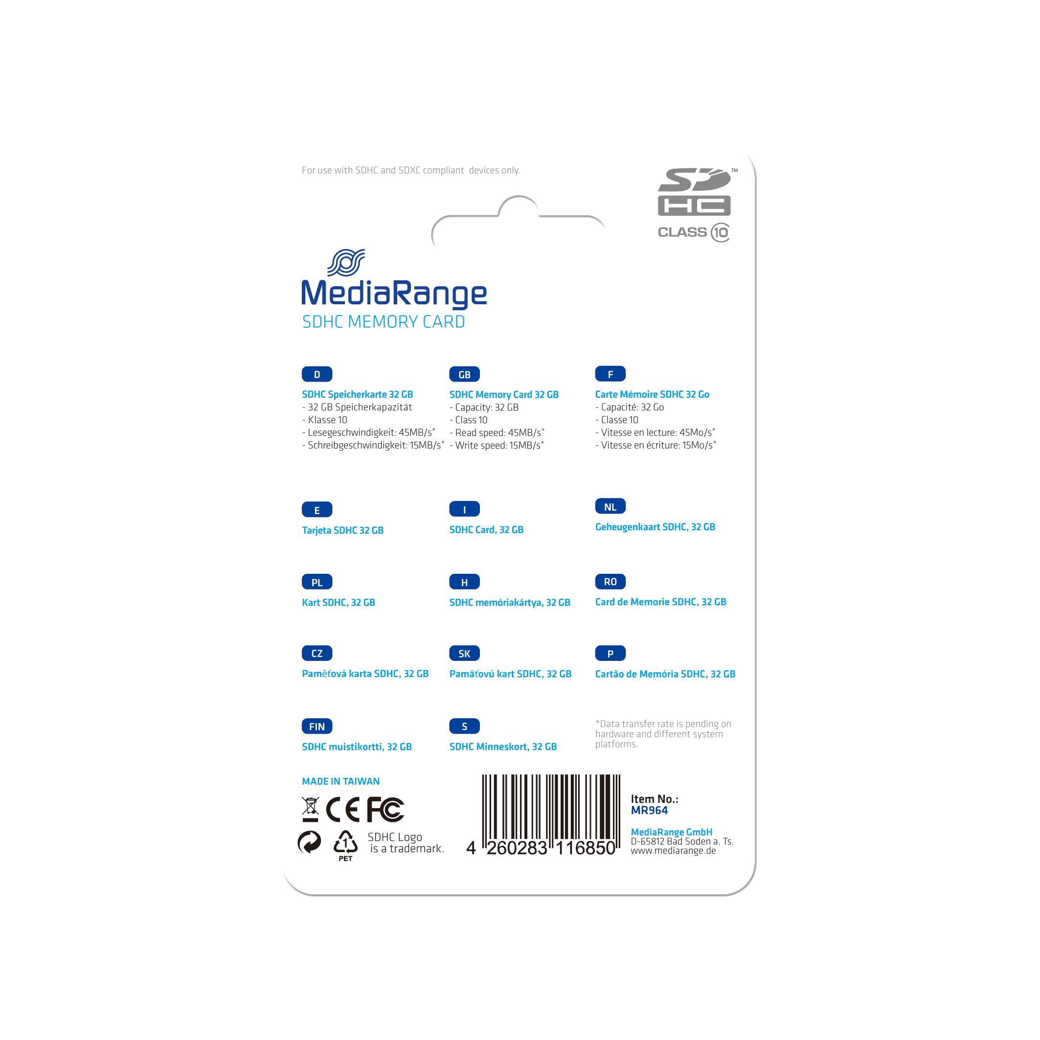 MediaRange SD-geheugenkaart 32GB SDHC Klasse 10-2