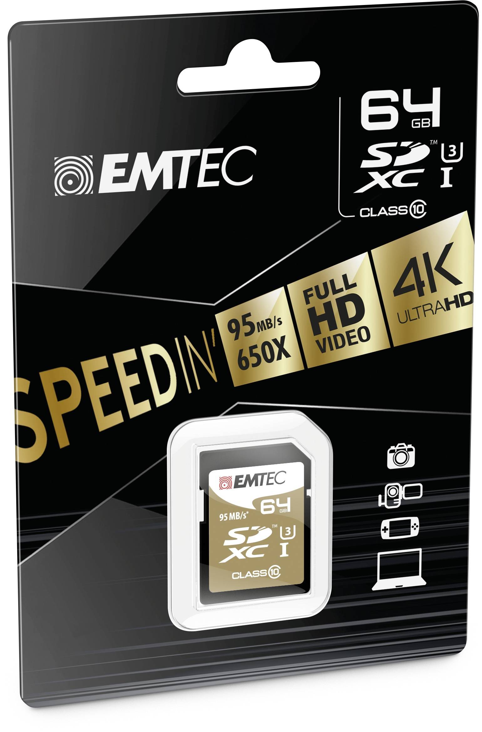 EMTEC SD-kaart 64GB SDXC (CLASS10) Speedin + kaartblister-1