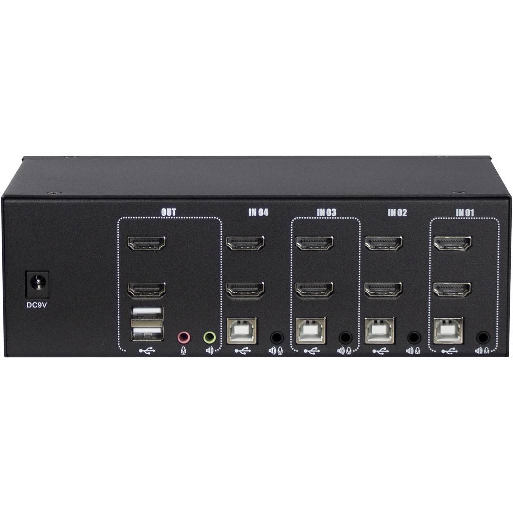 Inter-Tech KVM-switch AS-42HA HDMI, 4 poort, metaal-1