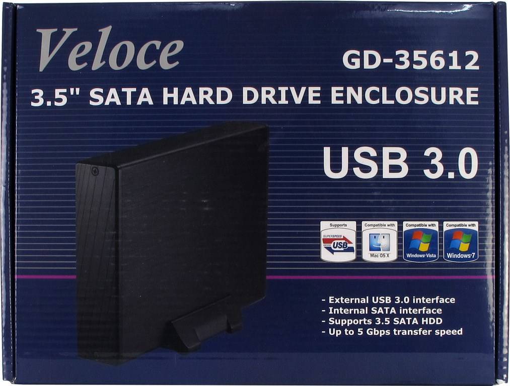 Inter-Tech Go 8,9 cm (3,5") Veloce GD-35612 USB 3.0-1
