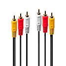 LINDY Cinch AV Aansluitkabel [3x Cinch-stekker - 3x Cinch-stekker] 2 m Zwart-1