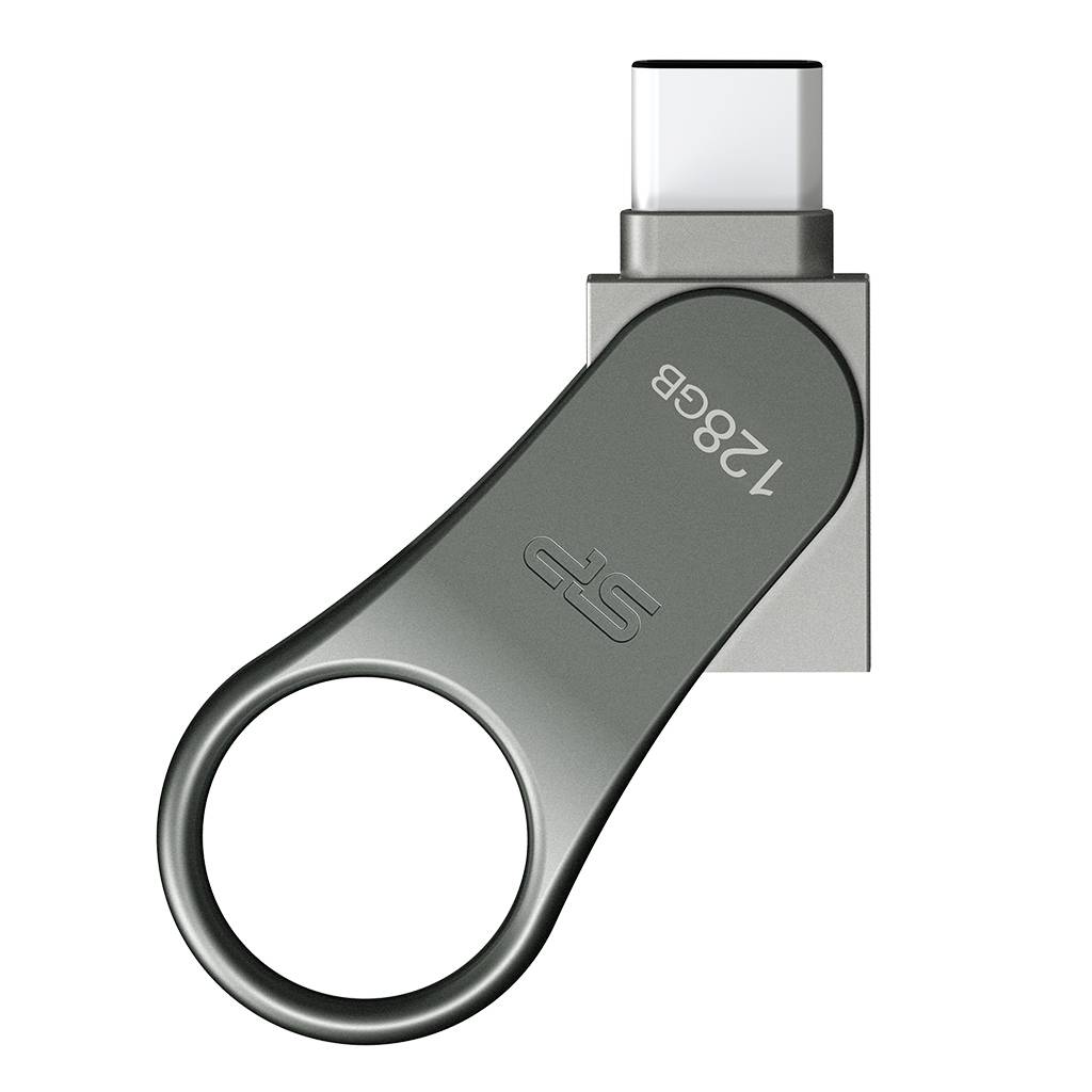 Silicon Power Mobile C80 USB-flashdrive 128 GB USB Type-A / USB Type-C 3.0 (3.1 Gen 1) Titanium-2