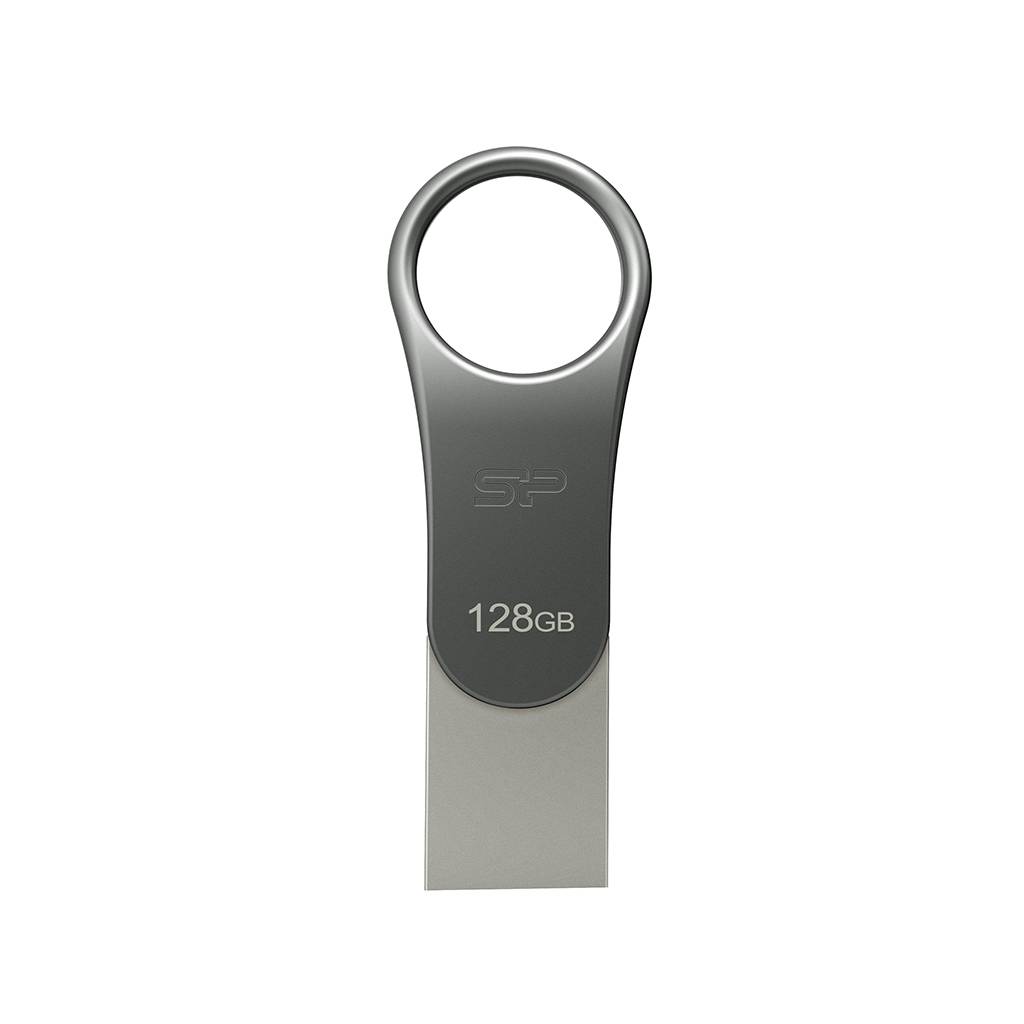 Silicon Power Mobile C80 USB-flashdrive 128 GB USB Type-A / USB Type-C 3.0 (3.1 Gen 1) Titanium-3