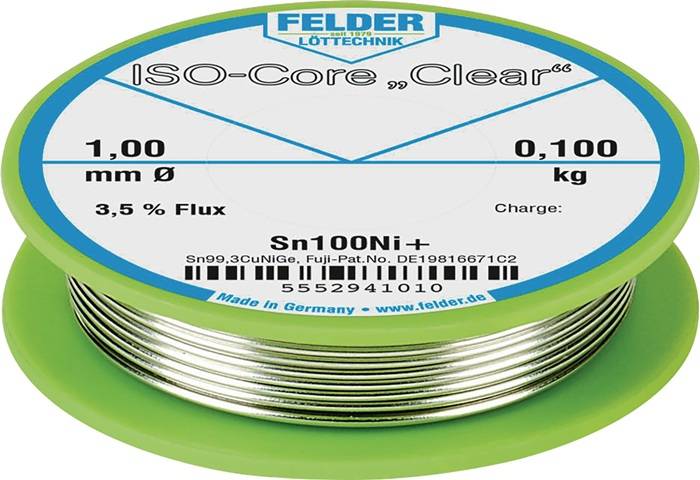Soldeerdraad ISO-Core® Clear 1,5 mm 100 g Sn100Ni+ FELDER-0