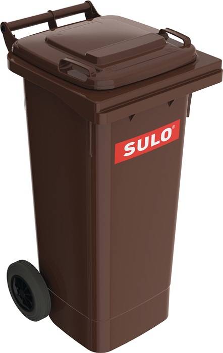 Vuilcontainer 80 l HDPe bruin verrijdbaar, volgens EN 840 SULO-0