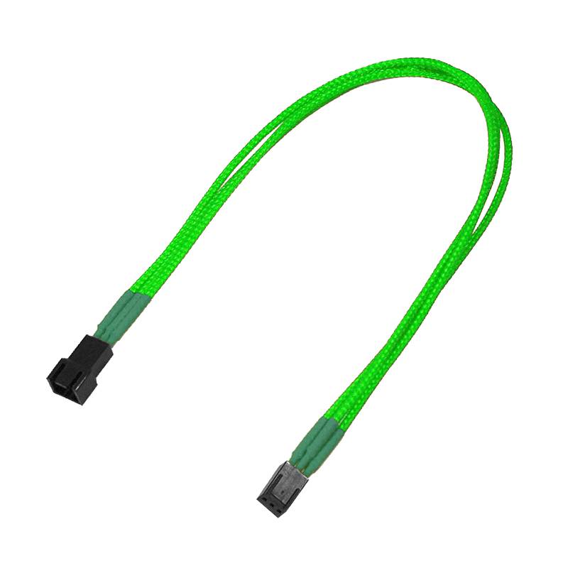 Kabel Nanoxia 3-Pin verlengkabel, 30 cm, enkel, neon groen-1