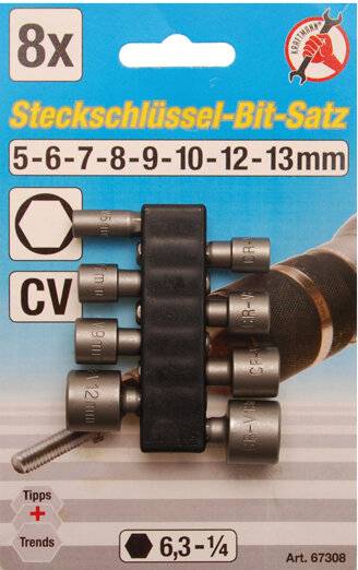 Dopsleutelbitset 6,3 mm (1/4") buitenzeskant 5 - 13 mm 8-dlg-3