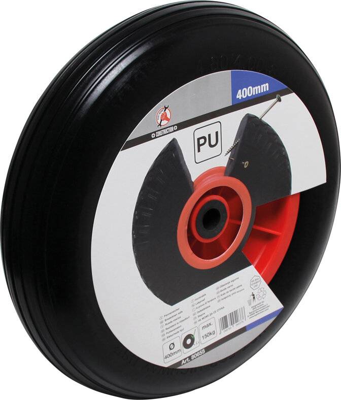 BGS Kruiwagenwiel - PU, rood/zwart - 400 mm-3
