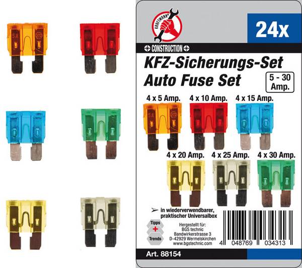 BGS Assortiment autozekeringen 24 stuks