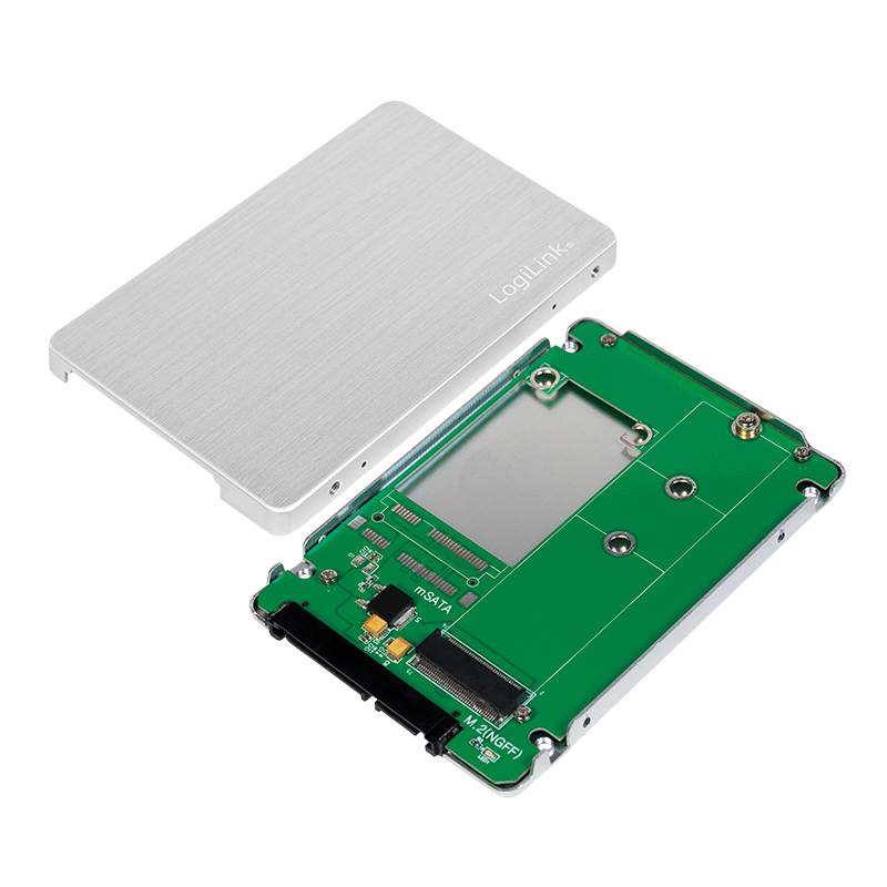 LOGILINK AD0021 M.2-adapter voor SATA; aluminium; Bediening: M.2 SATA SSD - 1 stuk-0