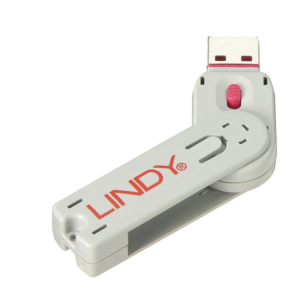 Lindy USB Type A-poortblokkeersleutel, roze-2