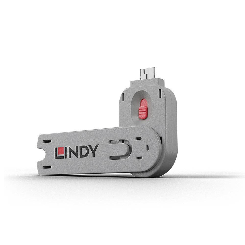 Lindy USB Type A-poortblokkeersleutel, roze-1