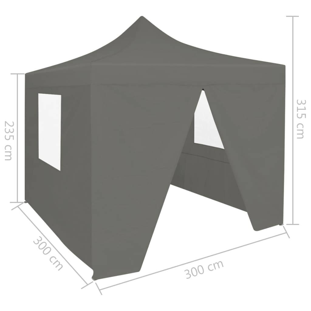 Symboolafbeelding voor vidaXL - Vouwtent - pop-up - met - 4 - zijwanden - 3x3 - m - antraciet