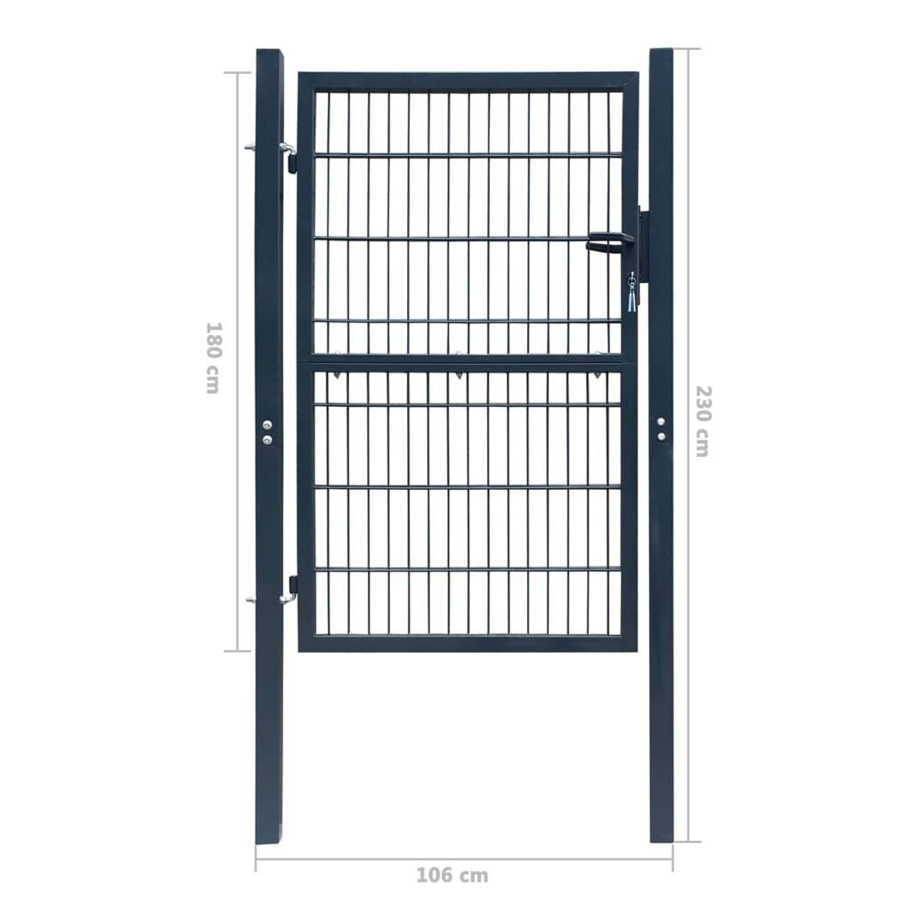 vidaXL - Poort - dubbelstaafmat - (enkel) - 106x230 - cm - antracietgrijs-6