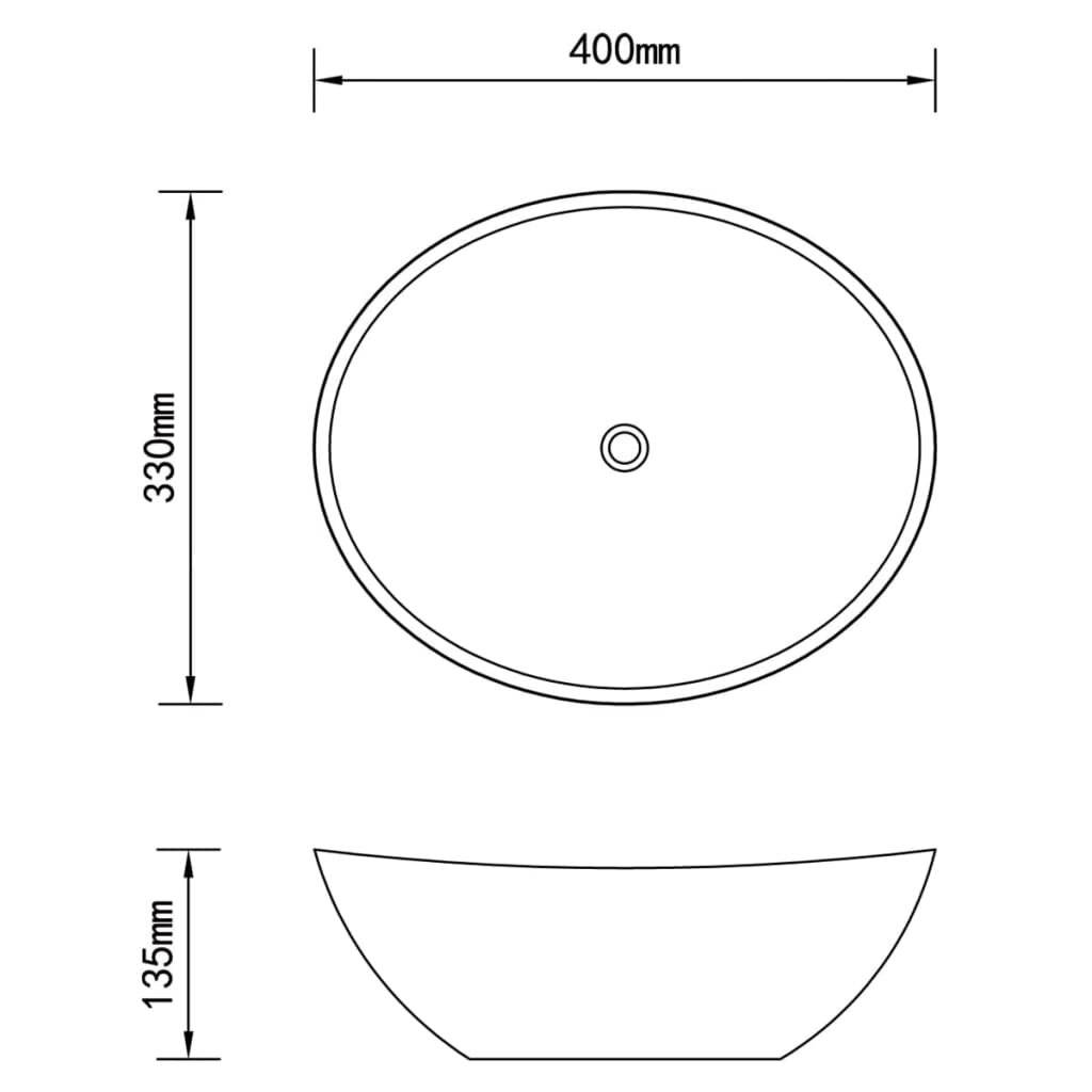 vidaXL - Wastafel - 40x33x13,5 - cm - keramiek - zilverkleurig-5