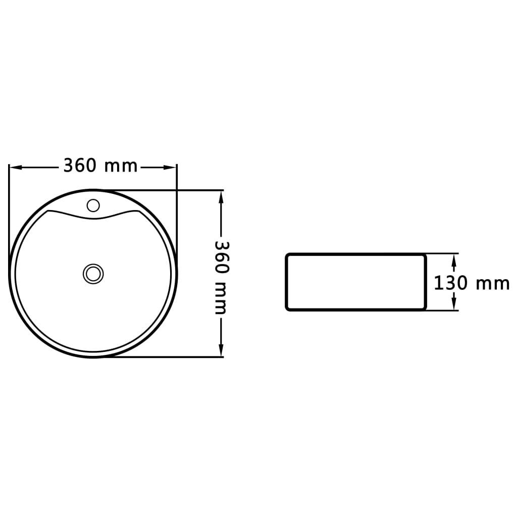 vidaXL - Wastafel - met - overloop - 36x13 - cm - keramiek - wit-5