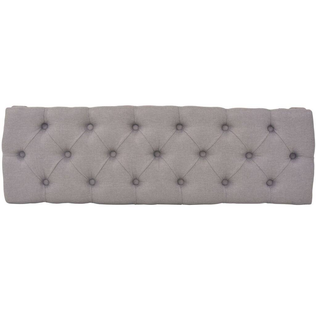 vidaXL - Bankje - 110x38x48 - cm - linnen - massief - hout - donkergrijs-4