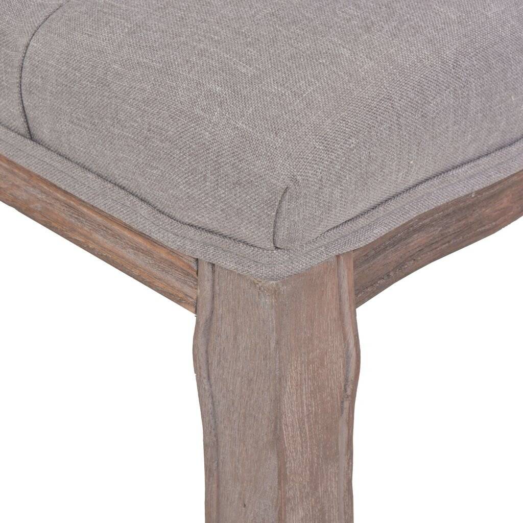 vidaXL - Bankje - 110x38x48 - cm - linnen - massief - hout - donkergrijs-5