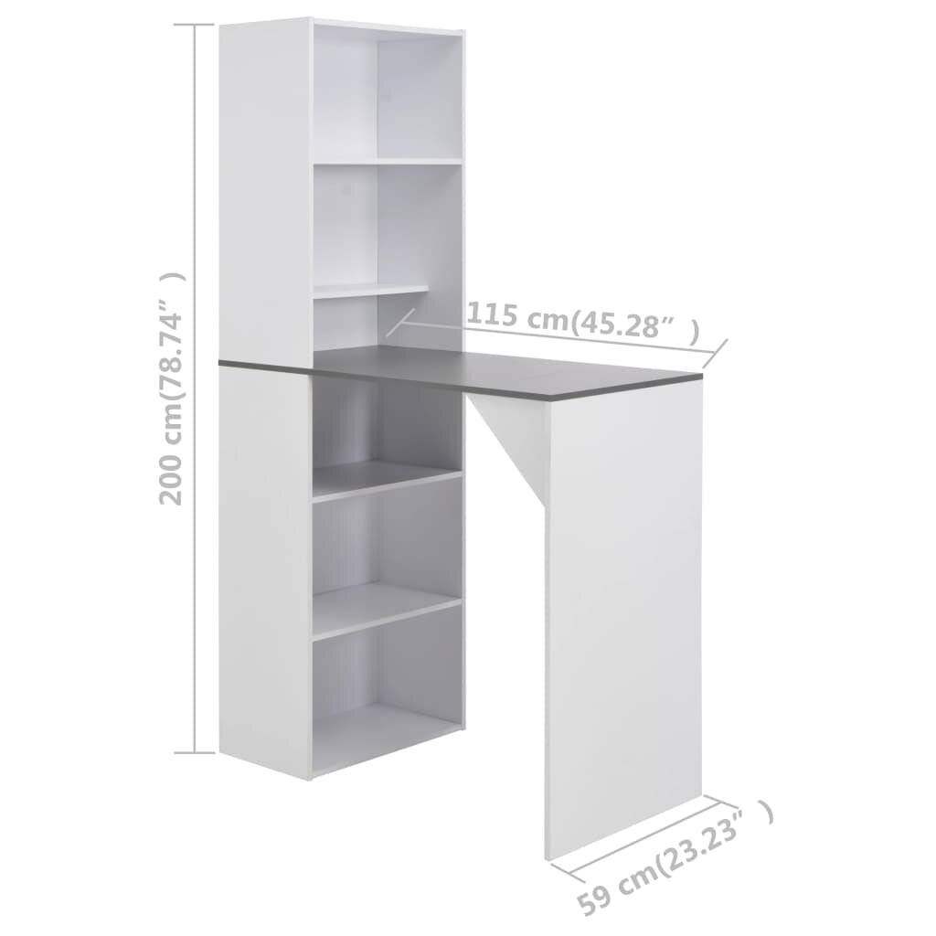 vidaXL - Bartafel - met - kast - 115x59x200 - cm - wit-5