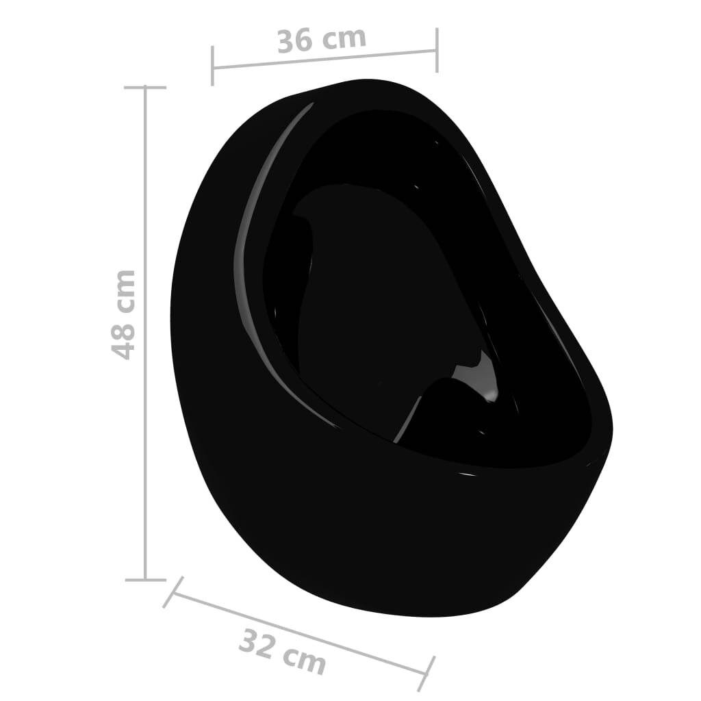 vidaXL - Wandurinoir - met - spoelklep - keramiek - zwart-7