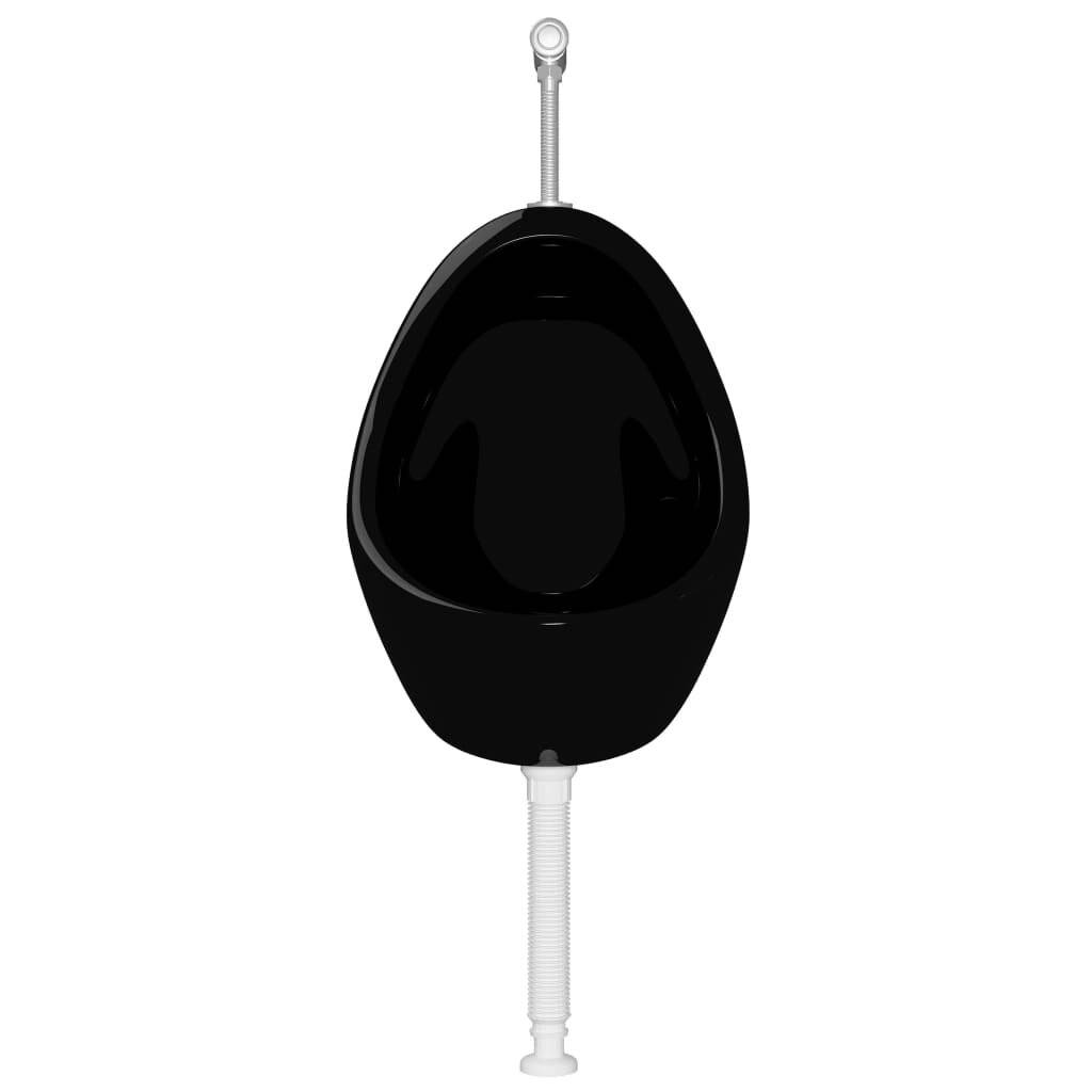 vidaXL - Wandurinoir - met - spoelklep - keramiek - zwart-4