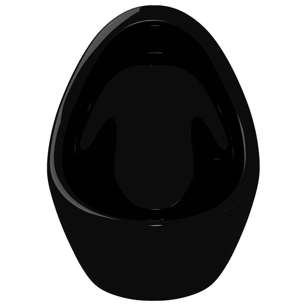 vidaXL - Wandurinoir - met - spoelklep - keramiek - zwart-5