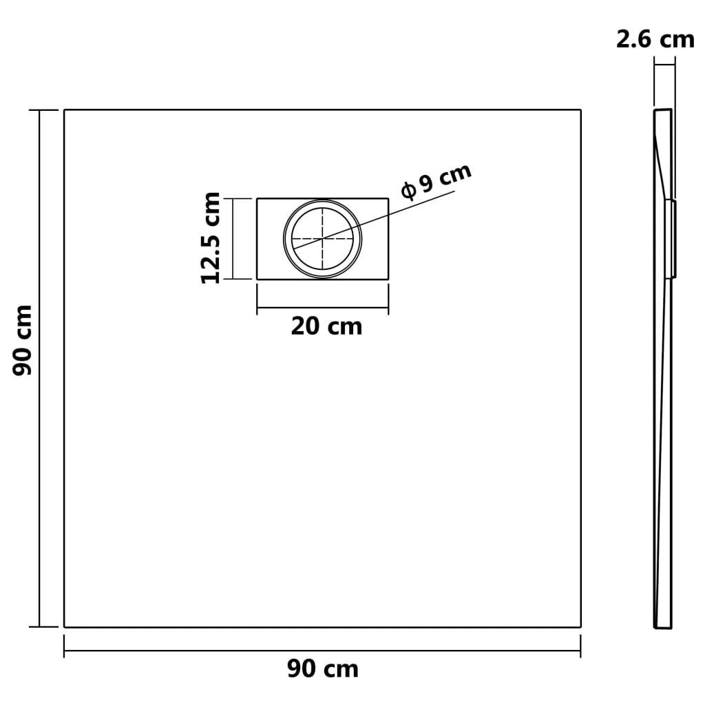 Vidaxl douchebak 90x90 cm smc wit 87198835813308719883581330-5