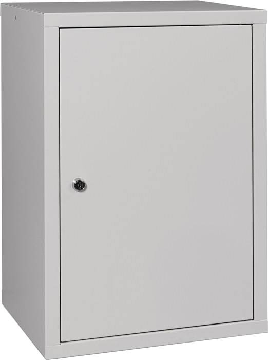 Hangkast H600xB400xD300 mm mass.plaatst. 1 plank lichtgrijs/lichtgrijs staalplaa