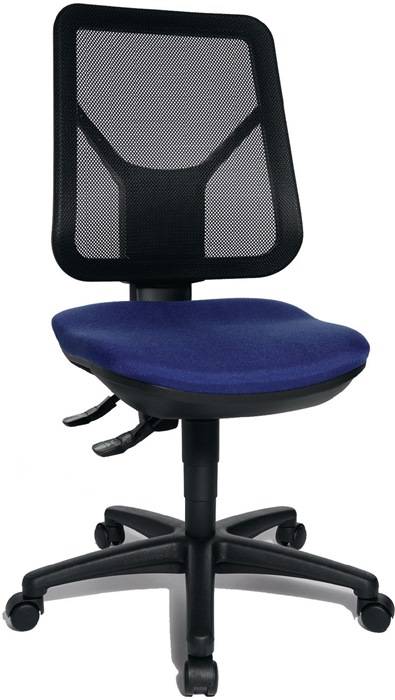 Bureaudraaistoel met lendesteun blauw 430-510 mm zonder armleuningen draagvermog
