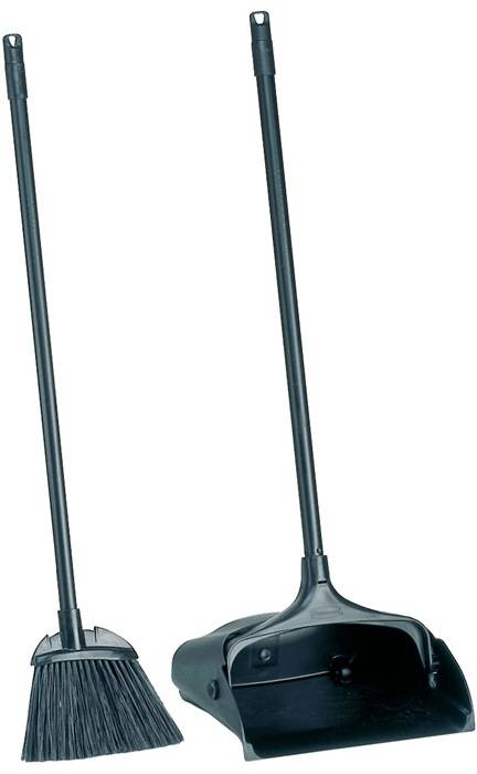 Staand stofblik steel met schep en bezem zwart RUBBERMAID-0