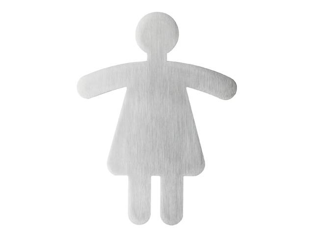 DUURZAAM PICTO toiletsymbool: dames (HxW) 120x91mm zilver-0