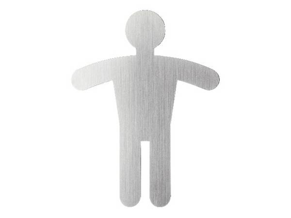 Duurzaam PICTO WC-symbool: Heren (HxW) 120x91mm zilver
