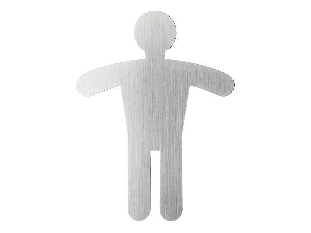 Duurzaam PICTO WC-symbool: Heren (HxW) 120x91mm zilver-0