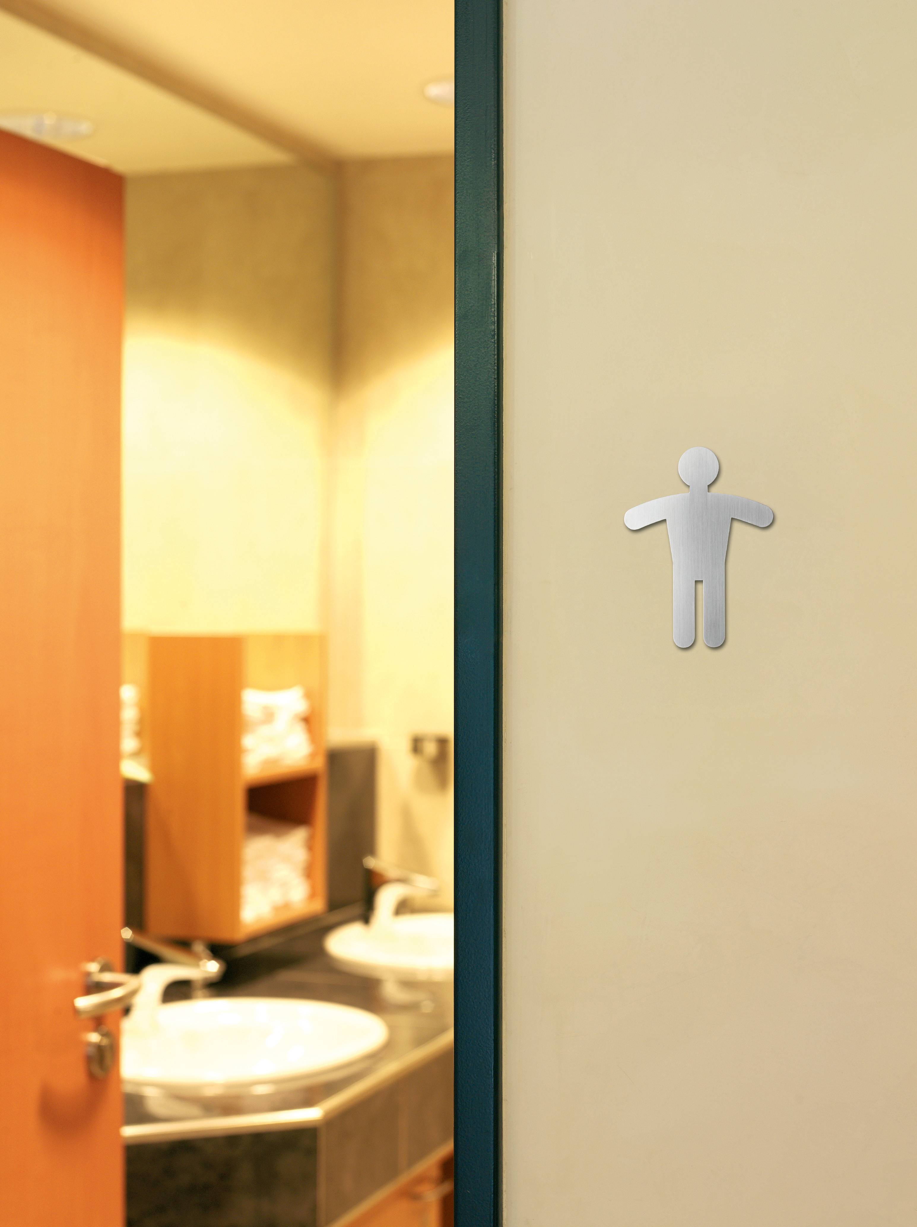 Duurzaam PICTO WC-symbool: Heren (HxW) 120x91mm zilver-2