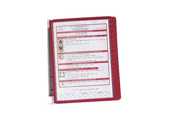 DURABLE wanddisplaysysteem. VarioWall 5 displaypanelen, rood