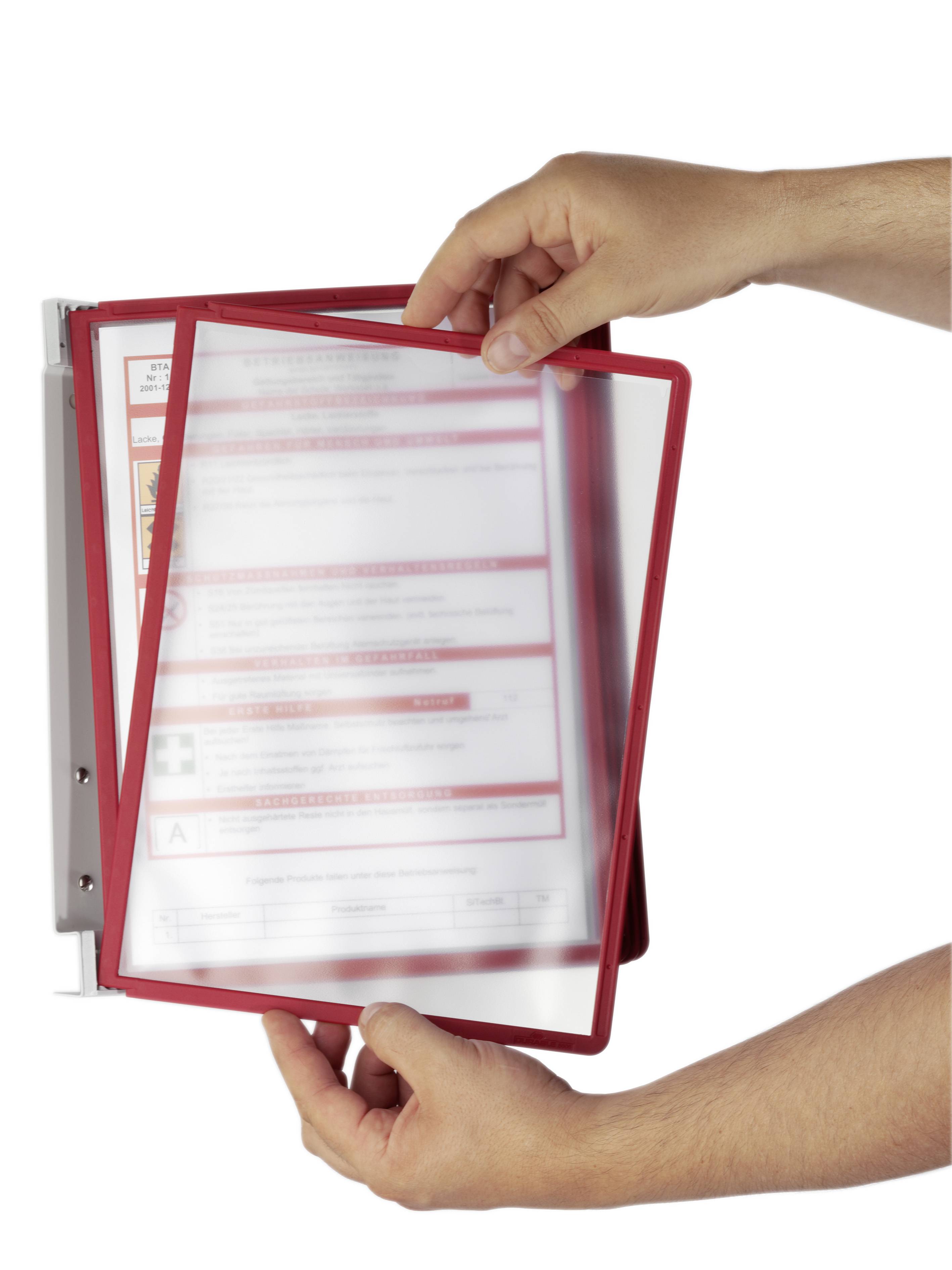 DURABLE wanddisplaysysteem. VarioWall 5 displaypanelen, rood-2