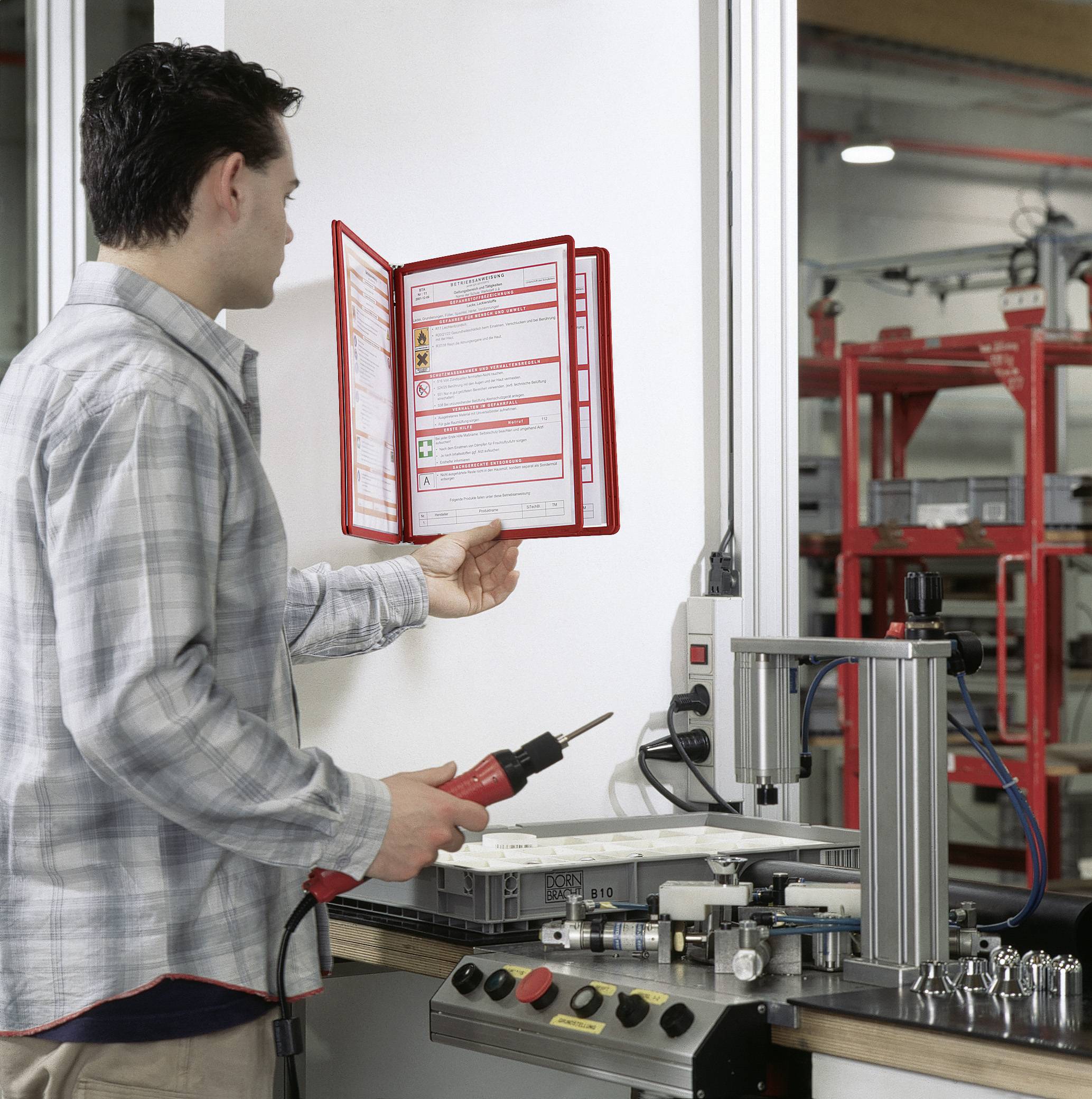 DURABLE wanddisplaysysteem. VarioWall 5 displaypanelen, rood-3